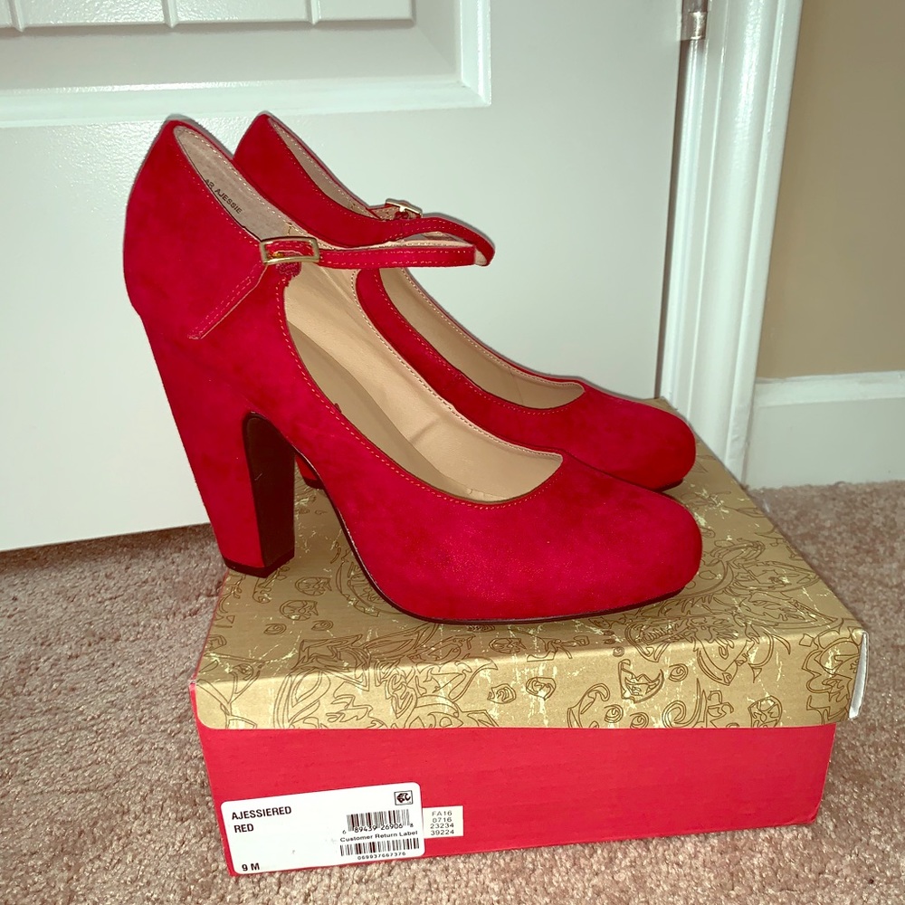 Red Mary Janes